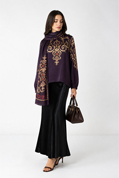 Muslima Wear بلوزة ماجستي كلاريت ريد داكن