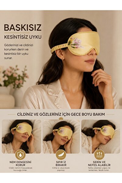 ICON SILK %100 Saf İpek 'Sleep & Glow' Uyku Maskesi Göz Bandı (Gün Işığı)