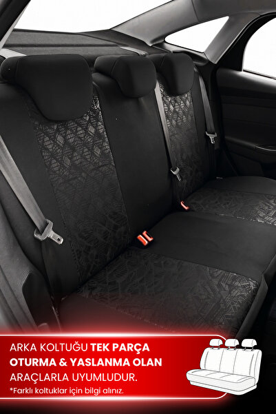 SMRAUTOACCESSORY Hyundai Accent Uyumlu Universal Oto Koltuk Kılıfı Siyah-mavi Dikişli Tam Set (Hyundai Accent-Accent Blue-Accent Era Uyumlu)