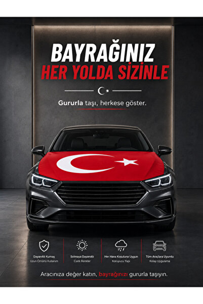 MODA Türk Bayrağı Baskılı Kaput Bayrağı (120x160 cm )