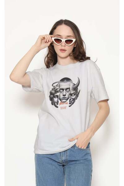 buzagi tasarım ürünleri Urban Regular Fit Unisex White T-Shirt