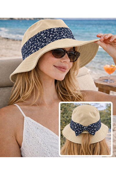 Wearflawless Pălărie de plajă de vară portocalie cu fundă tip găleată pentru ...