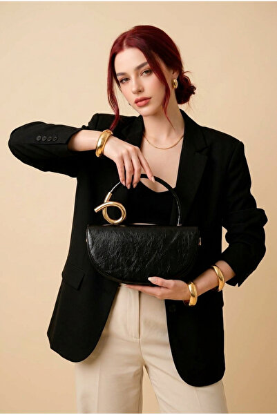 Çanta Trend Sakura Model Gold Aksesuarlı Zincir Detaylı Siyah Özel Gün Abiye ...