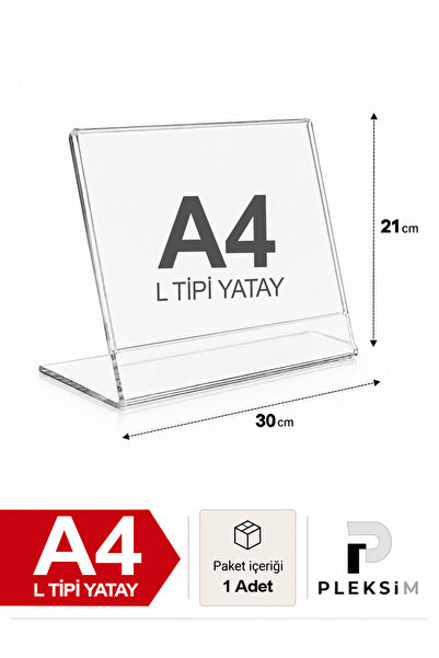 ulusoypleksi 1 Adet A4 L Tipi Yatay 21X30 Cm Şeffaf Pleksi Föylük Resimlik St...