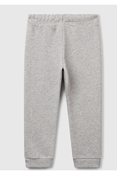 United Colors of Benetton Girl's grey melange sweatpants with logo detail