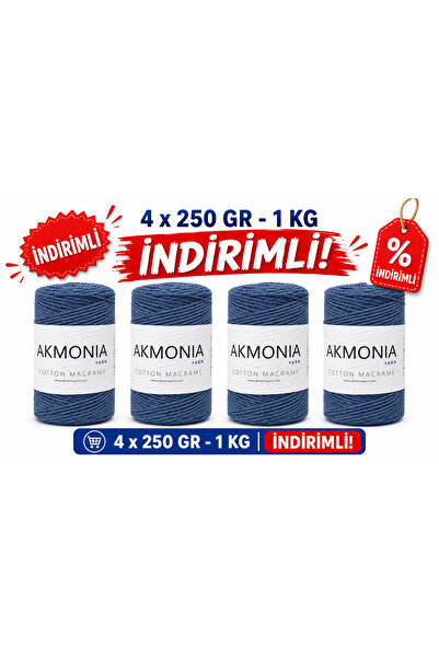 Akmonia Makrome örme ip 1 KG 2mm Çanta ipi ,Supla ip ,Ev Dekorasyon , Runner ...