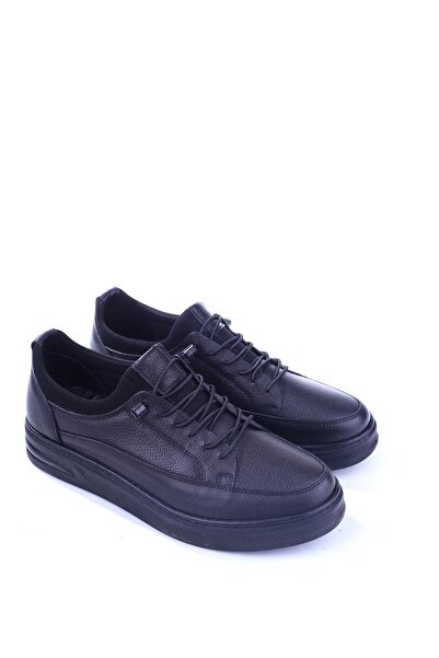 Papuçsepeti Papuç Sepeti 586 Genuine Leather Stretch Lace-Up Casual Men's Shoes