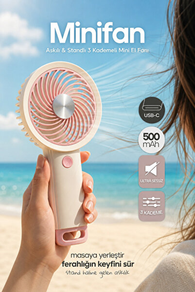 evona Feny Taşınabilir El Fanı Usb Type-C Şarjlı Minifan