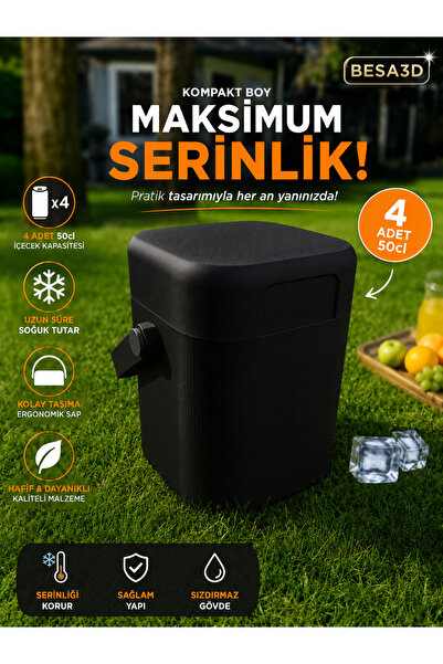 besa3d Soğutucu Buzluk Buzluk Kamp Bölmeli Soğutucu Siyah Renk