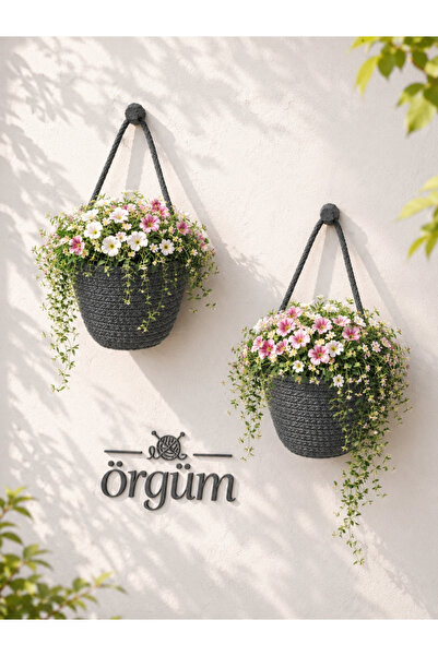 ÖRGÜM Coș decorativ Mini coș din 2 piese Coș cu flori artificiale NU INCLUDE ...