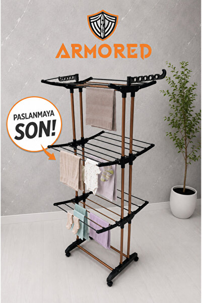 Armored Home Product Plas Zırhlı EXTRA KALIN BORULU Tekerlekli Sağlam Çamaşır...