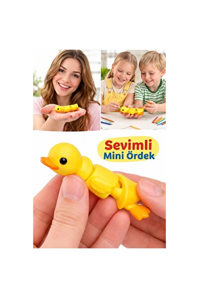 Yapı3D سلسلة مفاتيح على شكل بطة صغيرة لطيفة | البط المتحرك ذو المفاصل المتصلة...