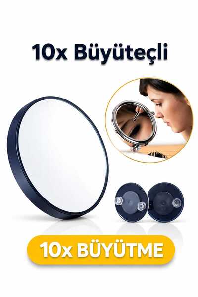 PİRAYE AKSESUAR 10X Büyüteçli Vantuzlu - Makyaj Lens Kirpik Tıraş Aynası