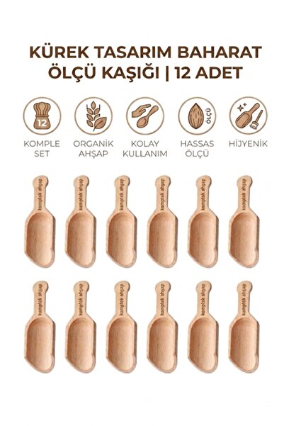 kamptek kamp teknolojisi Kamptek Wooden Spice Scale Spoon Shovel Design 12 Pi...