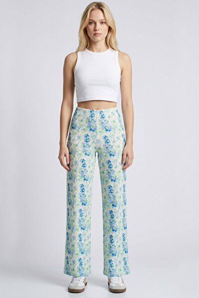 COTENCONCEPT Comfortable Fit High Waist Wide-Leg Viscose Mix Women's Trousers