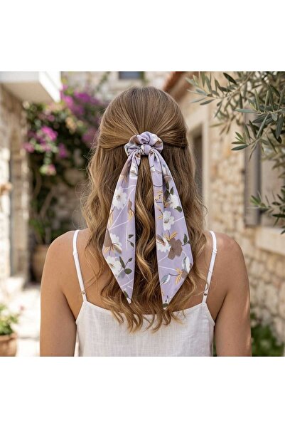 MITH SB TAKI Purple Floral Patterned Scarf Hair Clip |   Stylish and Elegant ...