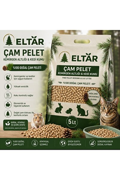 ELTAR Kemirgen altlığı-Kedi Kumu Çam Kokulu Peleti 5 Lt