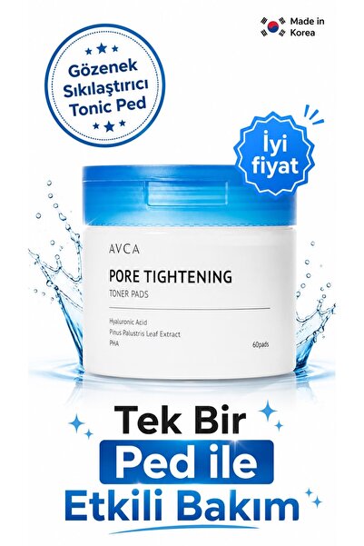 AVCA Gözenek Sıkılaştırıcı Tonik Ped 60 Ped - Pore Tightening Toner Pads 60 Ped