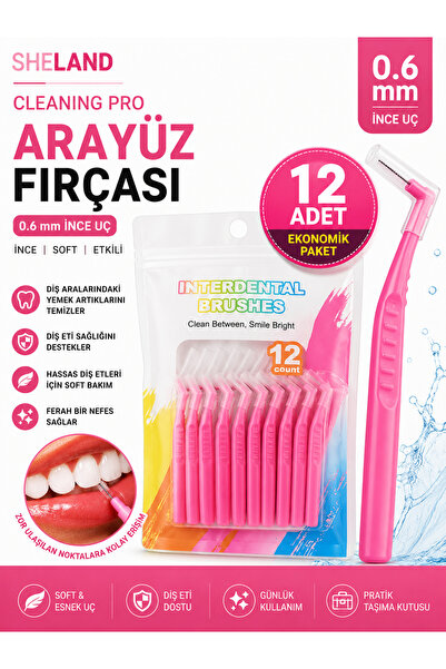 Sheland Oral Care Pro Arayüz Fırçası 0.6 mm İnce Uçlu Diş Arası Temizleme Fır...