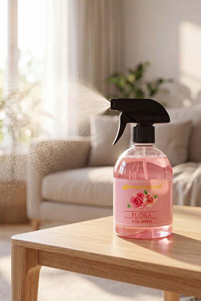MOUVEMENT 500 ml Yumuşak Pudra Kokulu Oda Spreyi ile Huzur ve Temizlik