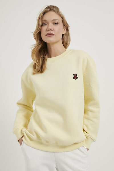 Arma Life Armalife 0096 bear embroidered high collar women's sweatshirt