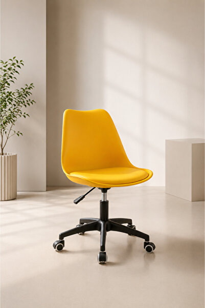 Taimi Modern Yellow Office Chair, Swivel Adjustable Height, Padded Seat, with...