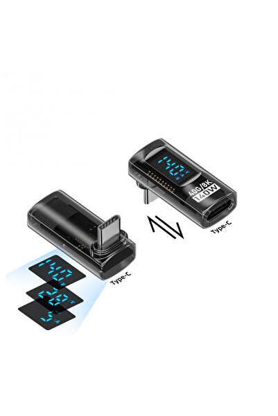 silabor Type-C U Shape Elbow Adapter Pd140W Digital Display 40Gbps Thunderbol...