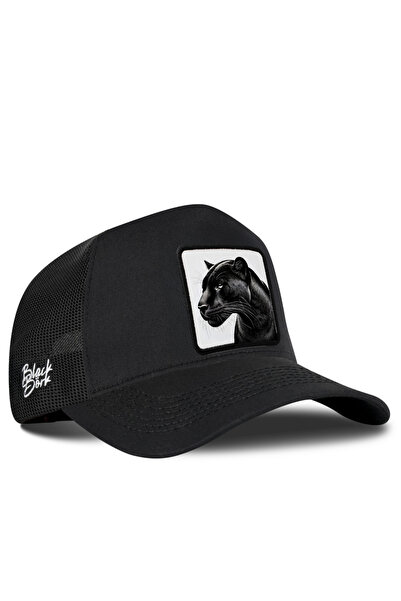 BlackBörk Panter Logolu Siyah Trucker Şapka