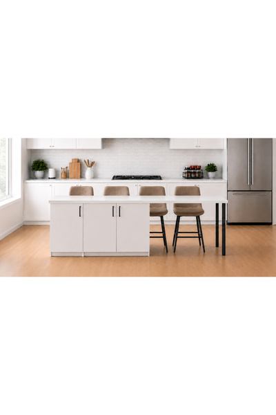 Tdesigno Bal Mutfak Adası - 3 Kapaklı-Çok Amaçlı Dolap-Alt Modül-Kiler - 250 cm