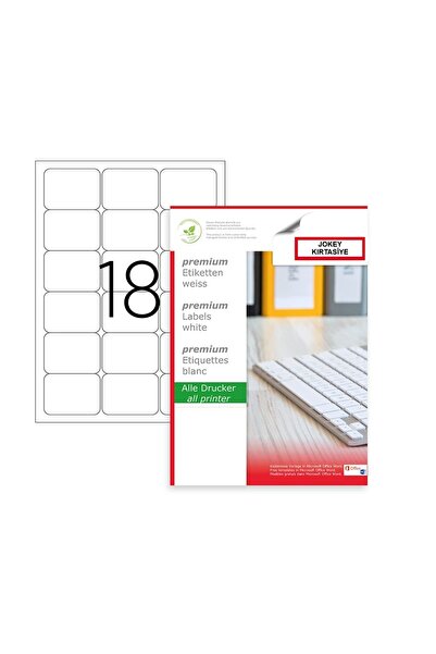 JokeyKırtasiye Self-Adhesive Injet/Laser/A4 Format Sticker/Label 63.5mm X 46....