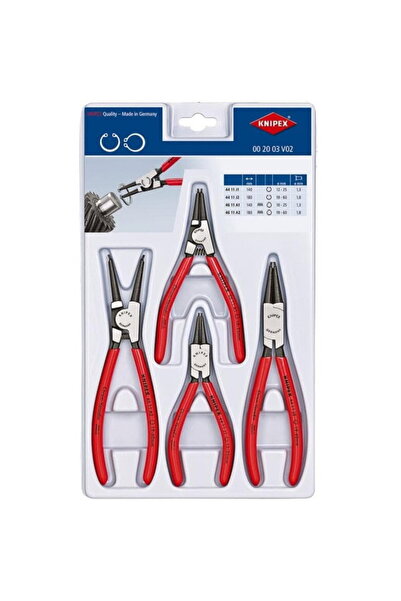 Knipex Set de clești pentru siguranțe inelare 00 20 03 V02 (roșu, 4 piese, dr...