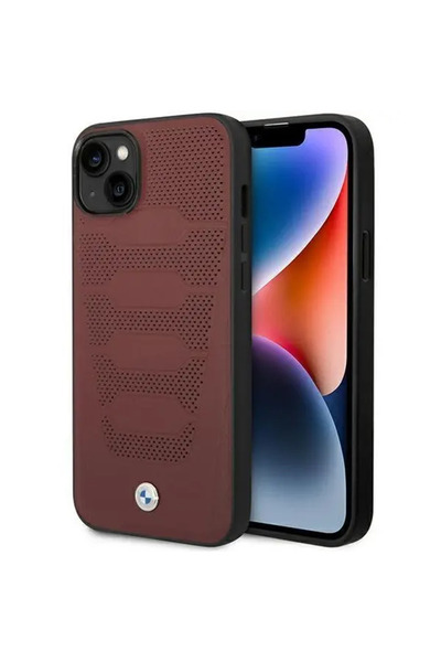 BMW Калъф BMHCP14S22RPSR за iPhone 14 6.1 "   Бордо/бордо кожени седалки...