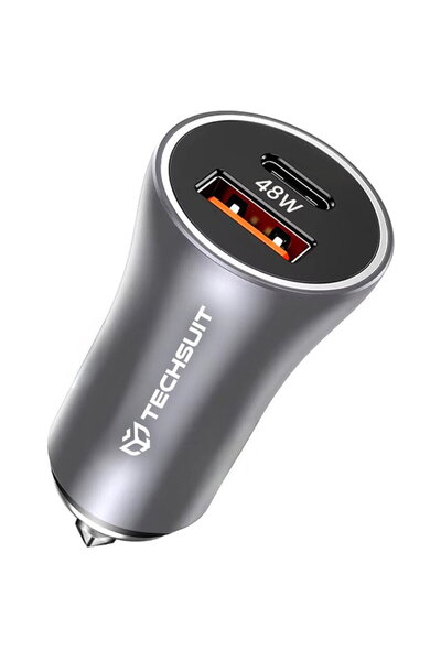Techsuit C3 USB-C + USB-A varf spargere parbriz 48W Gri