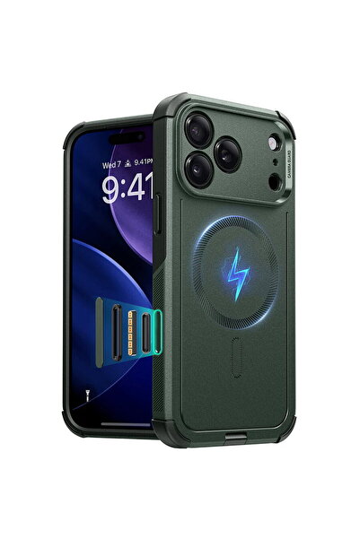 ESR iPhone 17 Pro Max Case - Cyber ​​Halolock - Green