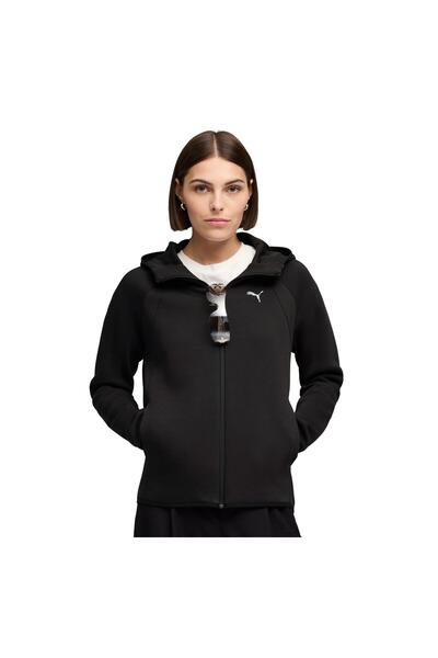 Puma 691898-01 سترة نسائية بسحاب كامل من Evostrıpe باللون الأسود