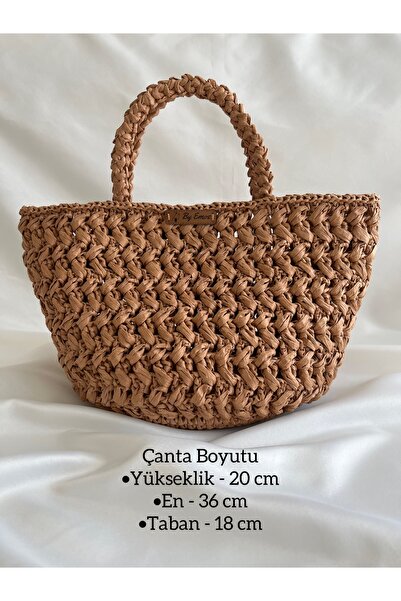CreativeCraftt Rafya İp Çanta, El Çantası, Örgü Çanta