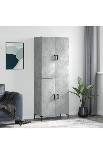Concept Dulap înalt, gri beton, 69,5x34x180, lemn compozit