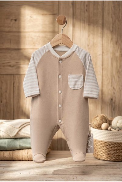 meyastore Baby Romper with Striped Booties