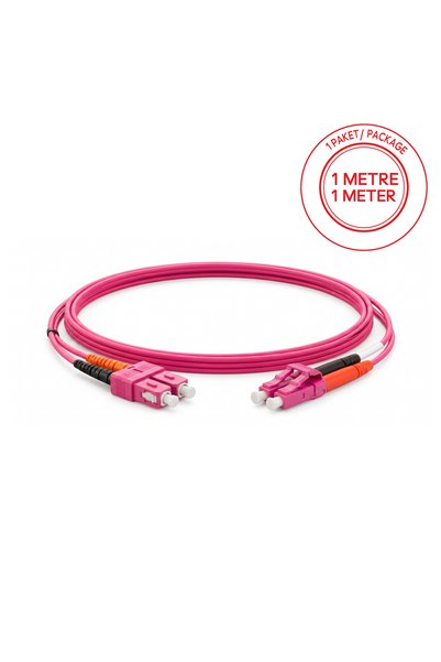 ALFAFONET Sc/Pc-Lc/Pc Multimode Om4 Duplex 1 Meter Fiber Patch Cord