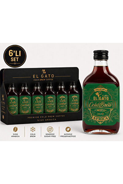 Elgato El Gato Cold Brew African Safari Soğuk Kahve Cam 200 Ml X 6 ADET