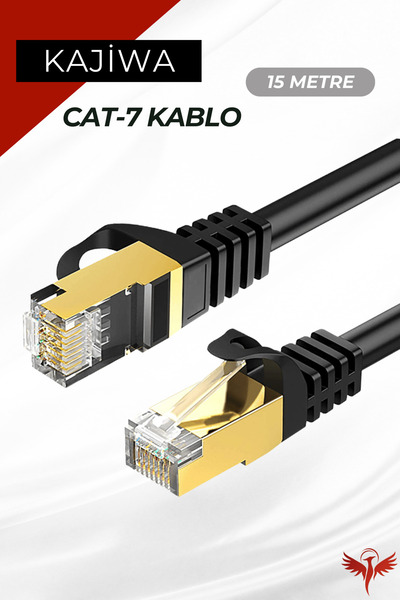 KAJİWA CAT7 10 Metre Ethernet Kablosu 10Gbps Premium İnternet Lan Kablo 10mt