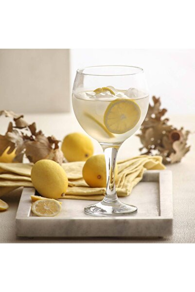 LAV Misket Cam Goblet 6'lı 645 ml Ayaklı (Şarap Kadehi , Kokteyl Bardağı)