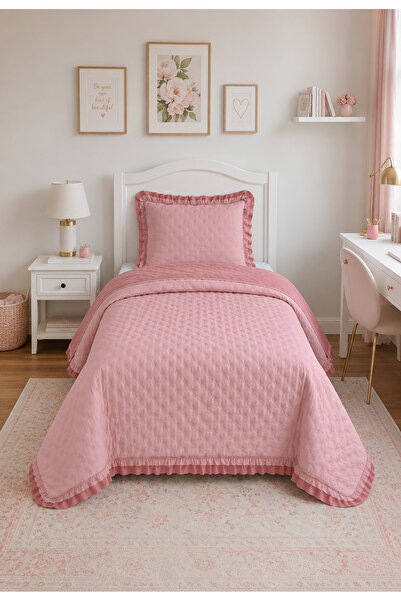 LALHOME Lara Single Bedspread Set 180X240Cm - with Flounce and Pillows, 100% ...