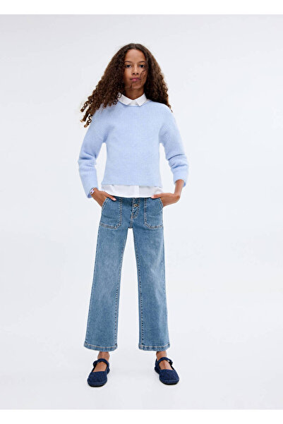 MANGO Kids pantaloni culotte cu buzunare