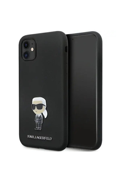 Karl Lagerfeld KLHCN61SMHKNPK case for iPhone 11 / Xr - black Silicone Ikonik...