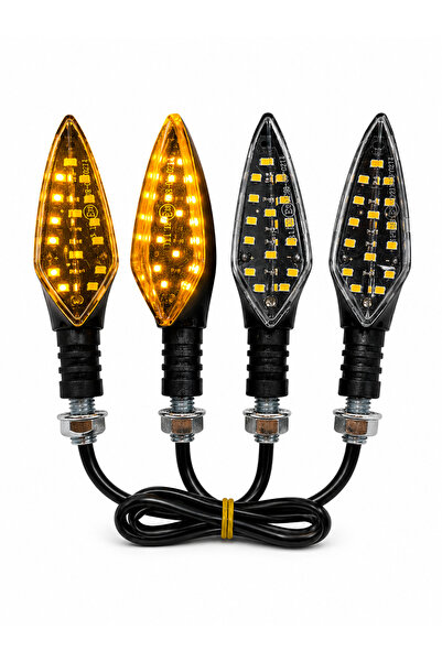 MOTORKİT MK MOTOSİKLET LED SİNYAL SARI IŞIK 4 ADET [TAKIM] UNİVERSAL - CG - K...