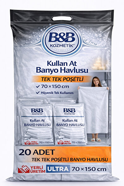 BB KOZMETİK Tek Kullanımlık Banyo Havlusu Kullan At TEK TEK POŞETLİ  Kişiye Ö...
