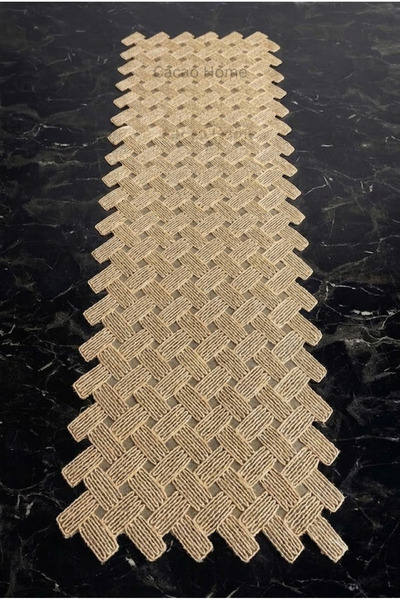 cacao home Fransız Dantelli Örme Tabanlı Tek Runner Masa Örtüsü 35x110 Cm Mas...