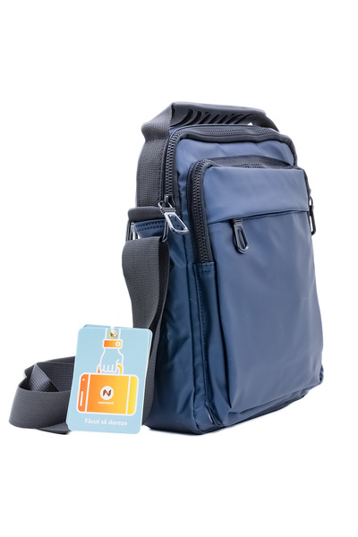 Naimeed Company Borseta barbati, de umar, Naimeed D5423, Oxford, Albastru, 22x5x27cm