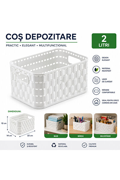 Rothoplast Cutie Rotho Stil Ratan – 2 L, cu Mânere